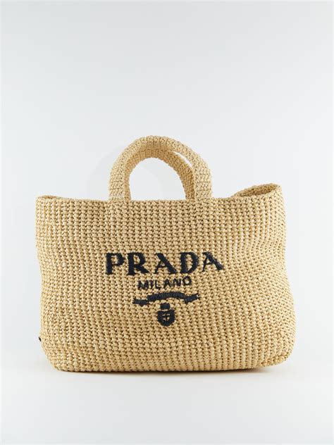 prada large raffia tote